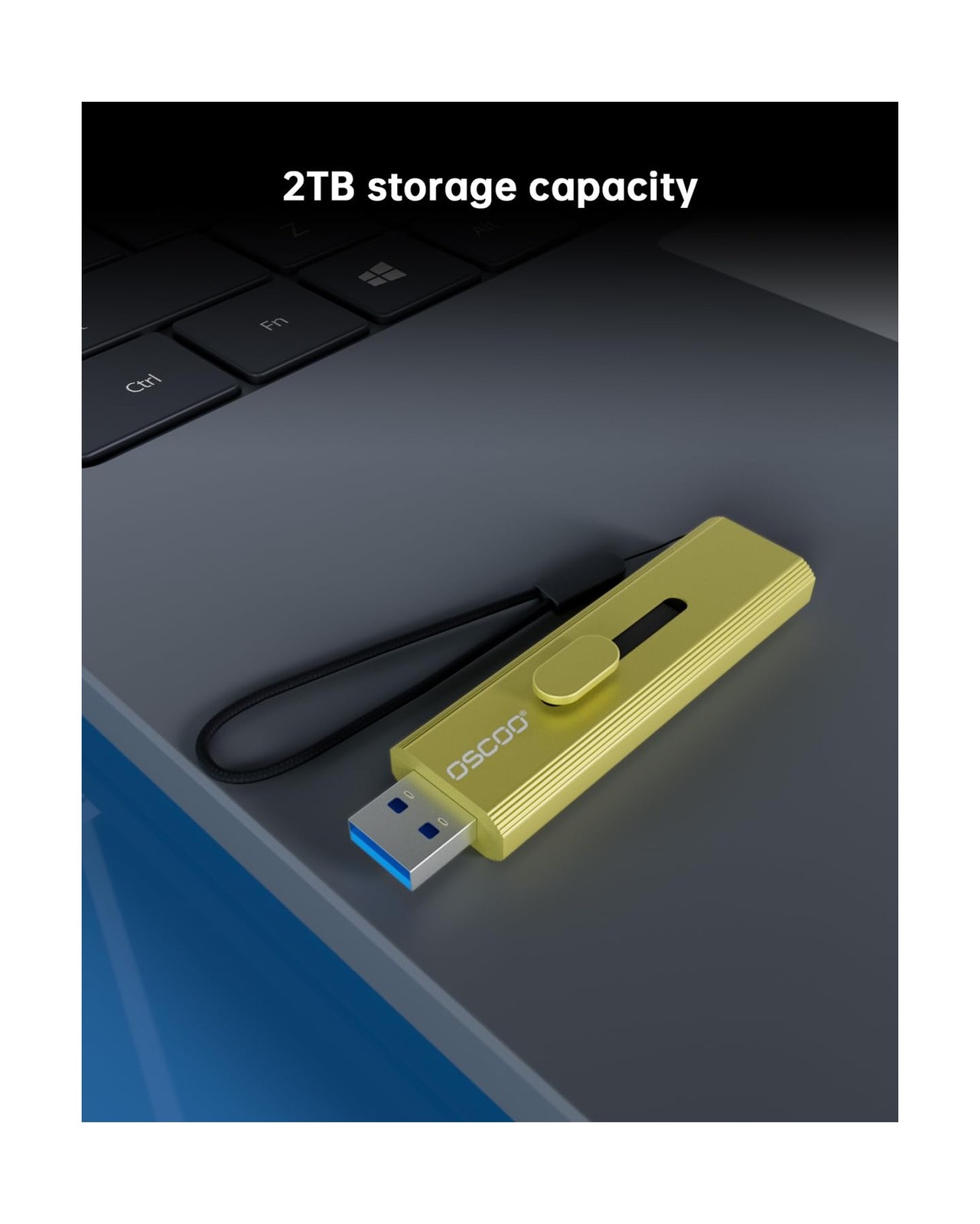 2TB Portable SSD, USB 3.2 Gen 2 External Solid State Drive, Up to 1100MB/s, D…