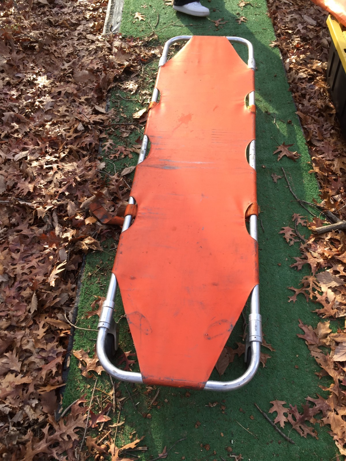 Vintage Ferno-Washington Emergency Folding Stretcher Cot 2-Wheel