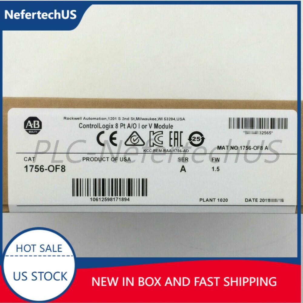 Factory Sealed AB 1756-OF8 SER A ControlLogix 8 Pt Output Module US Free Tax