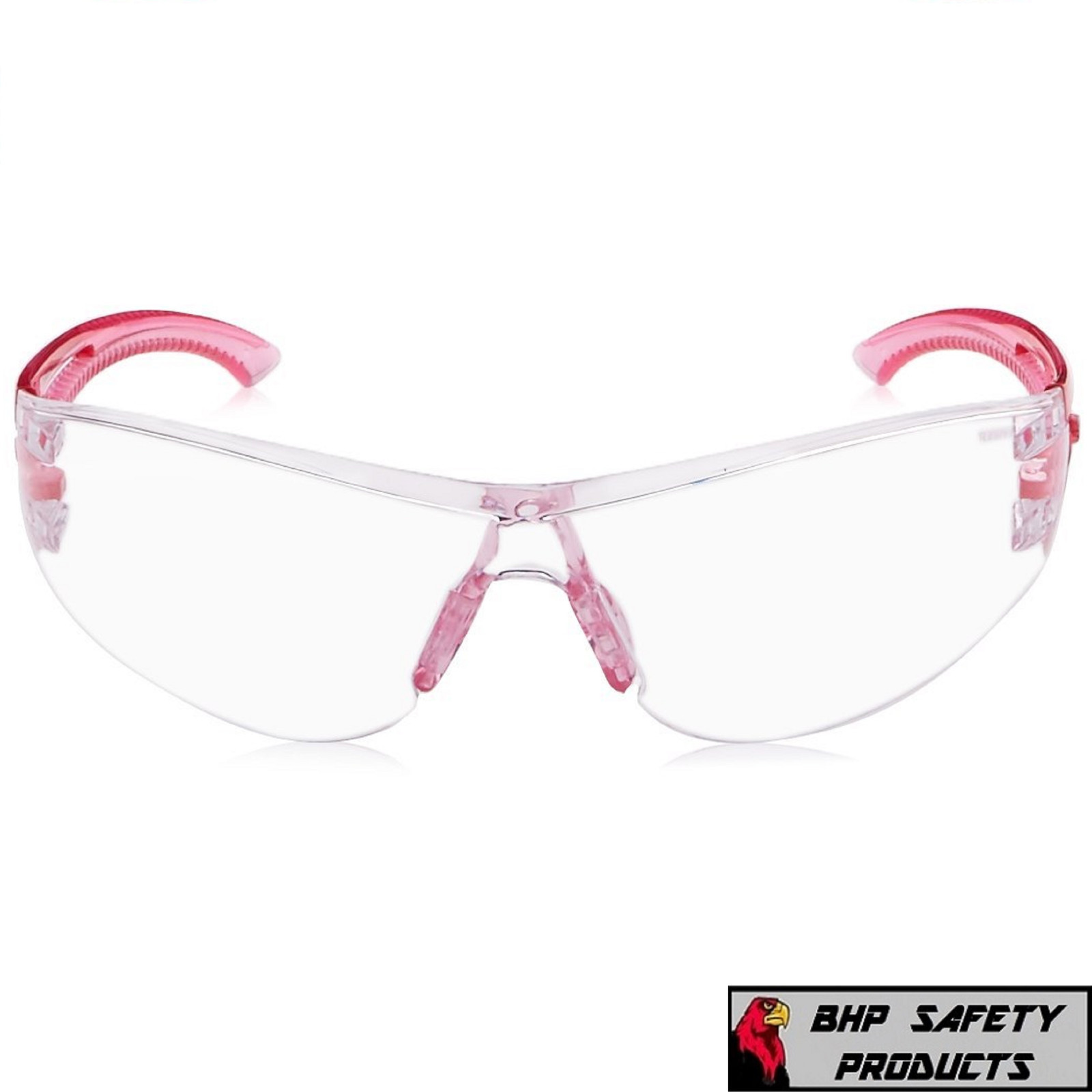 RADIANS OPTIMA SAFETY GLASSES PINK TEMPLES CLEAR HARD COAT LENS WOMEN ANSI Z87.1