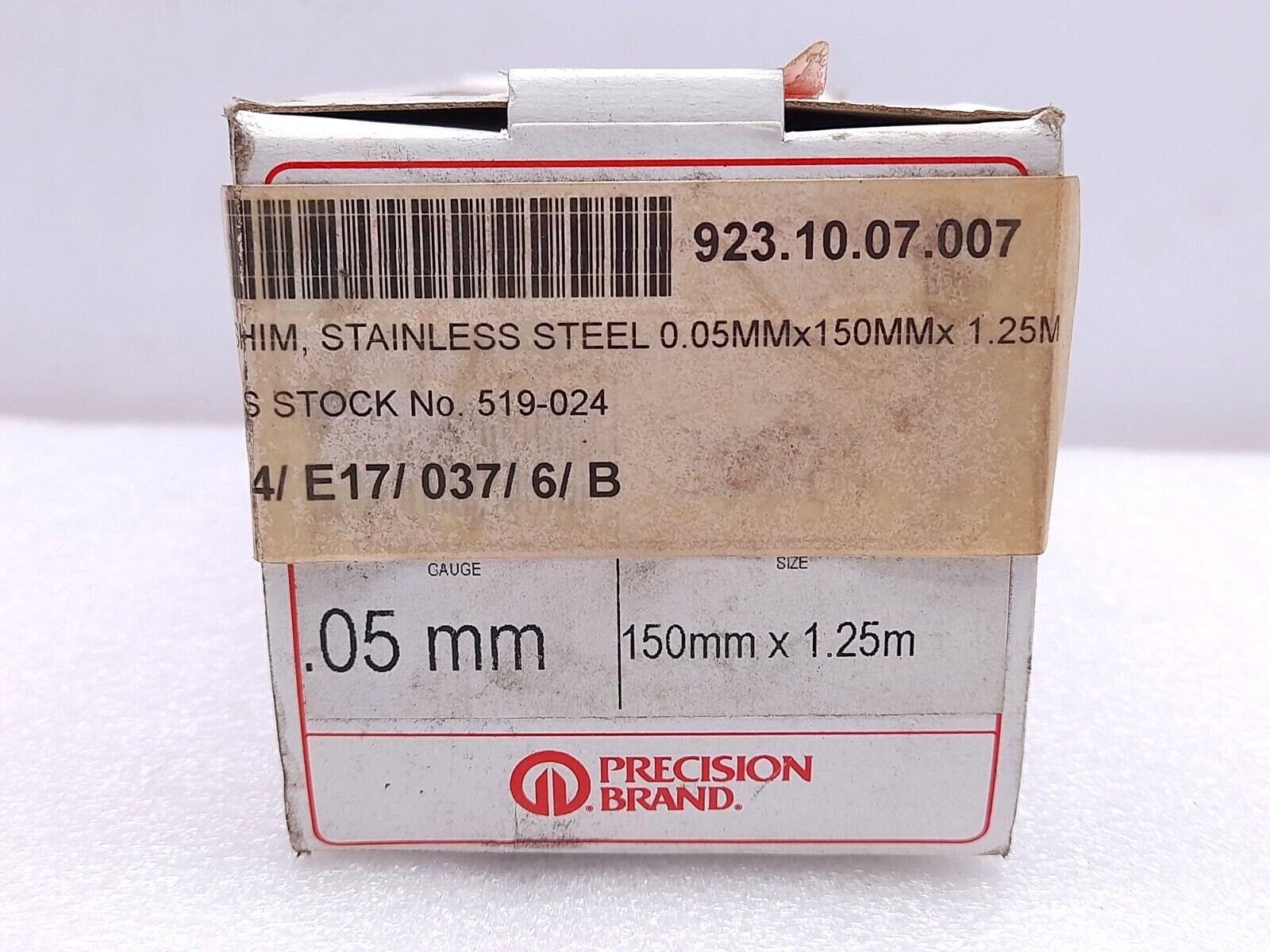 Precision Brand 22971 RS 519-024 Stainless Steel Shim Gauge 0.05mm 150mmx1.25m