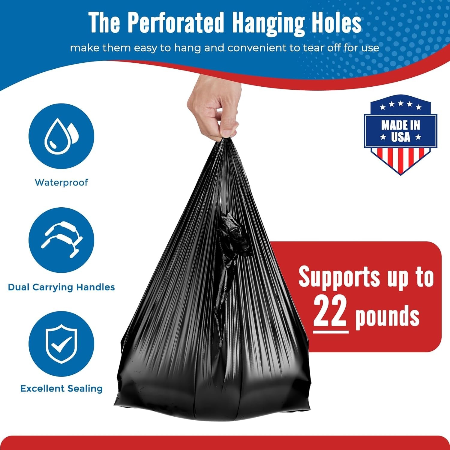 1000 Black T-Shirt Bags 1/6 12″ x 6.5″ x 21″, Plastic Grocery Shopping Bags