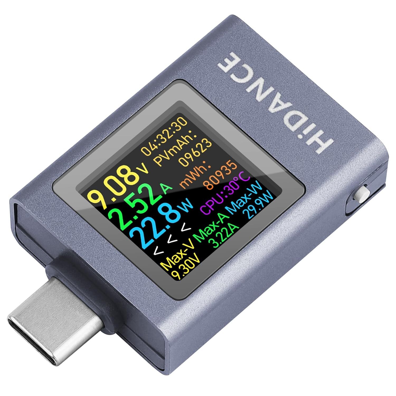 USB Type-C Power Tester Voltage Current Capacity Meter USB-C Multimeter 4.5-50V