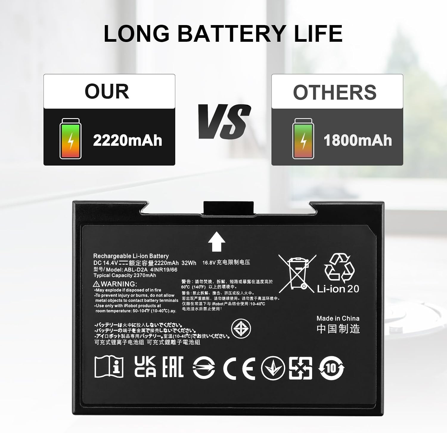 ABL D2 Battery for iRobot Roomba i3 i4 i5 i6 i7 i8 e5 e6 j7 j8 Combo j5 j7