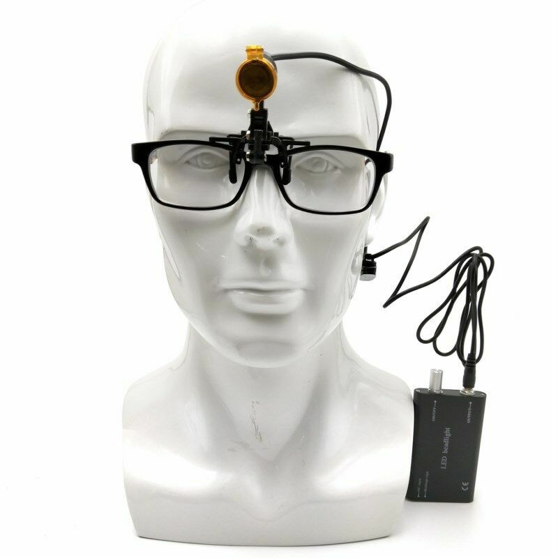 Dental Medical 3W LED Metal Clip-on Head Light with Filter & Bag Black US STOCK