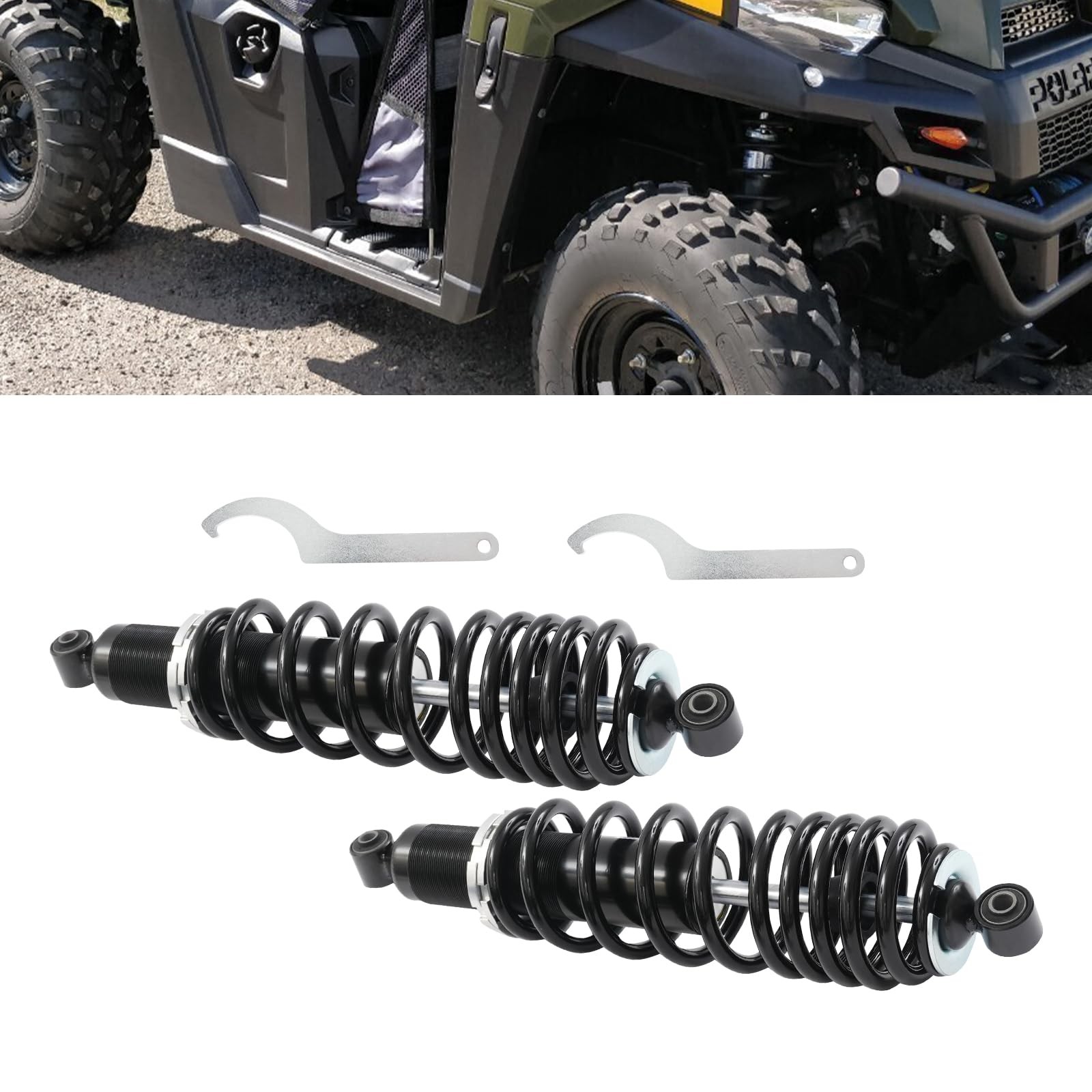 Rear Heavy Duty Shocks Pair Polaris Ranger 400 500 570 800 4×4 2010-2023 7043548