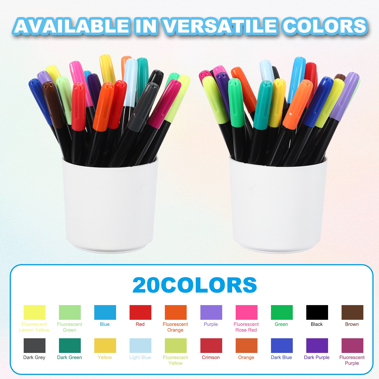 6 x Dark Grey Permanent Fabric Markers for Cloths Coloring Drawing