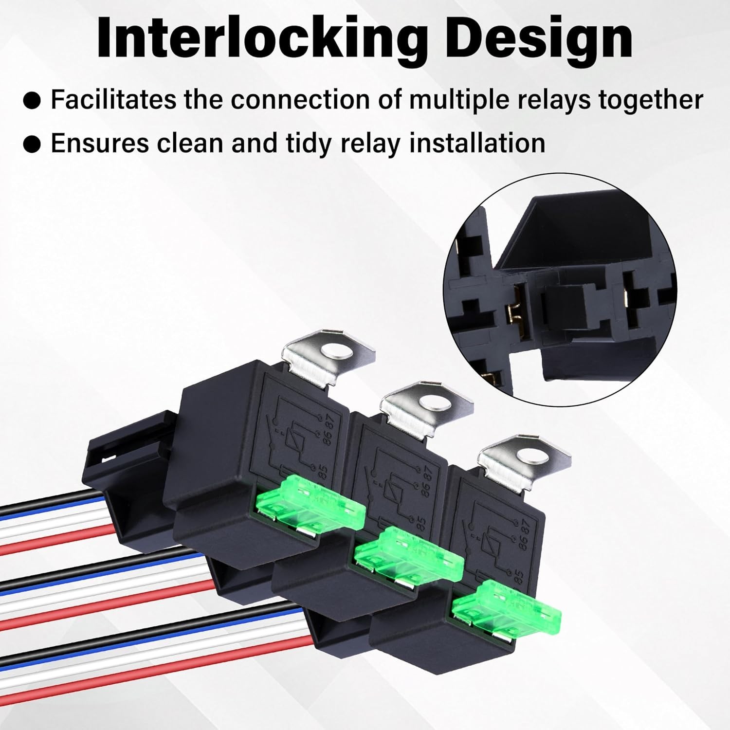 3 PCS 4-Pin 12V Fuse Relay Switch Harness Set, 12V Relay with Harness, 30A SP…