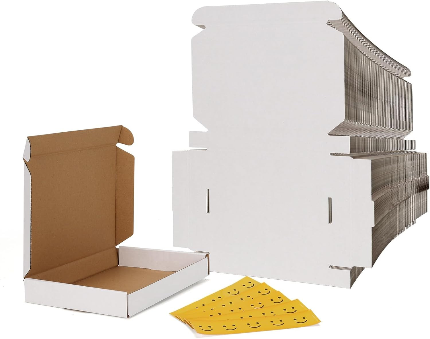 100 Pack 7X5X1 Small Shipping Boxes White Corrugated Cardboard Mailer Box