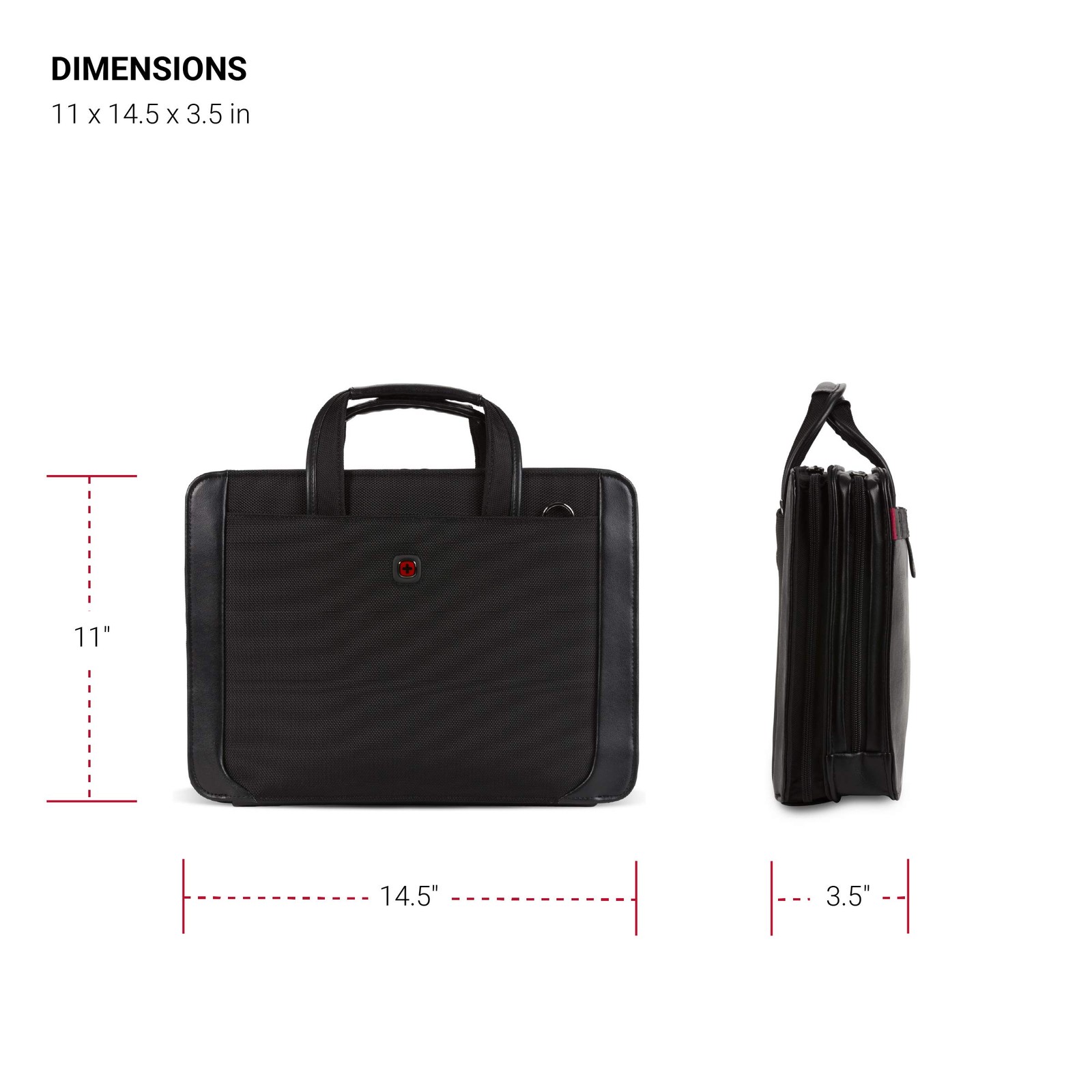 Luggage Proxy Zippered Laptop Presentation Padfolio, Black, 14inch 601675