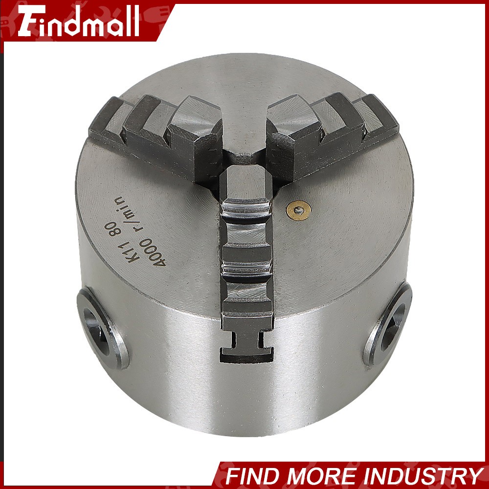 K11-80 Self-centering Lathe Drilling Part 80mm 3 Jaw Lathe Chuck Manual Chuck 3″