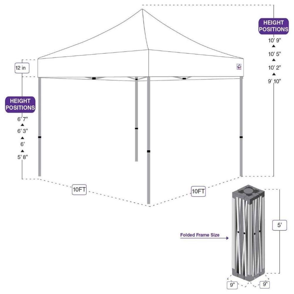 Impact Canopy Impact 10 X 10 Pop Up Canopy Tent Instant Shelter Steel Frame Uv
