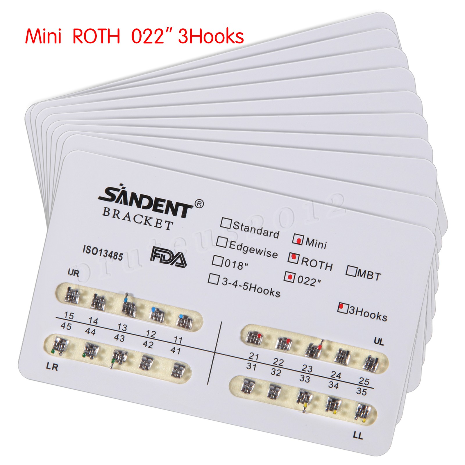 Dental Orthodontic Braces Brackets Mini Roth.022 Hook345/Arch Wire Nature CE