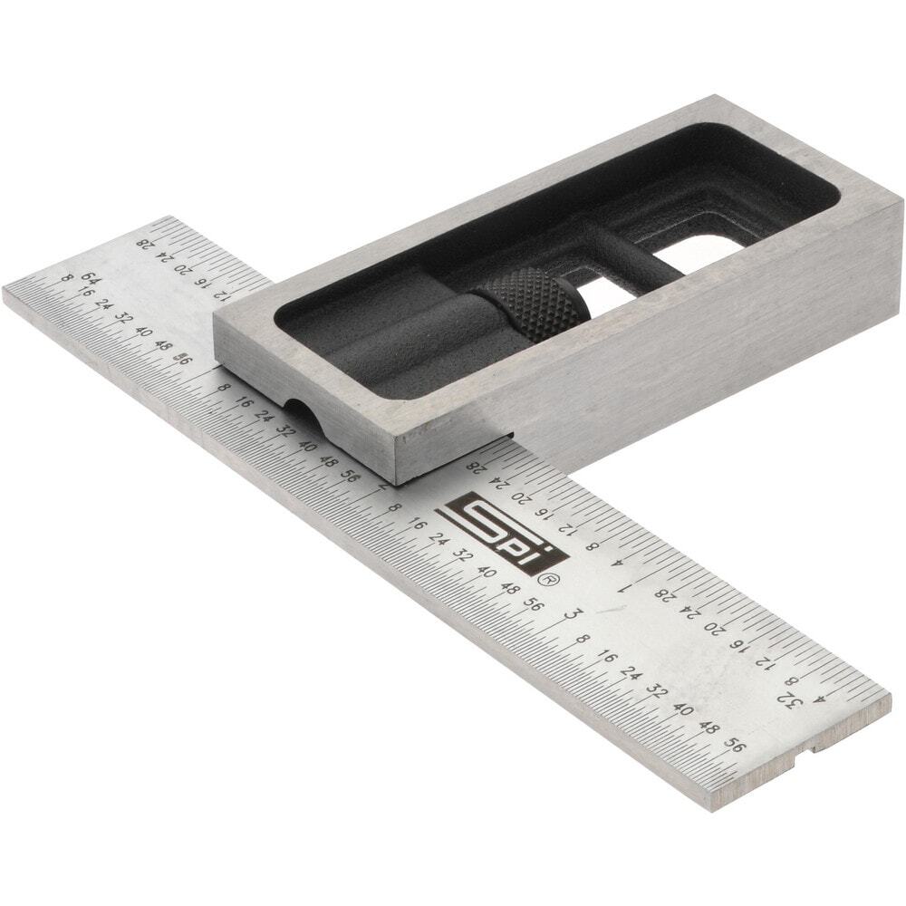 SPI 13-193-8 Adjustable Double Square: English & Metric Graduation, 4 inch Blade