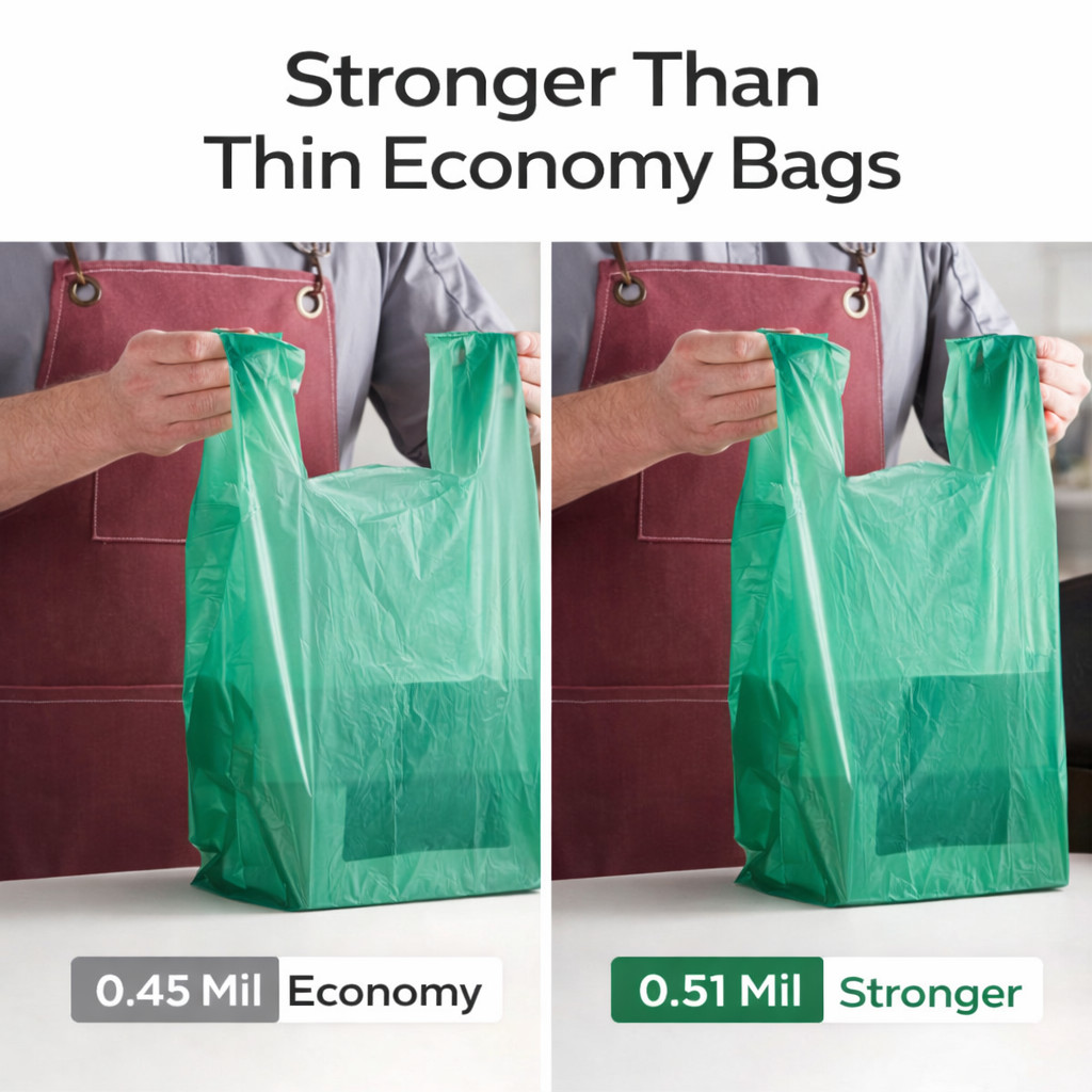 Any Color Bags 1/6 Large 21 x 6.5 x 11.5 T-Shirt Plastic Grocery Shopping 0.51 M