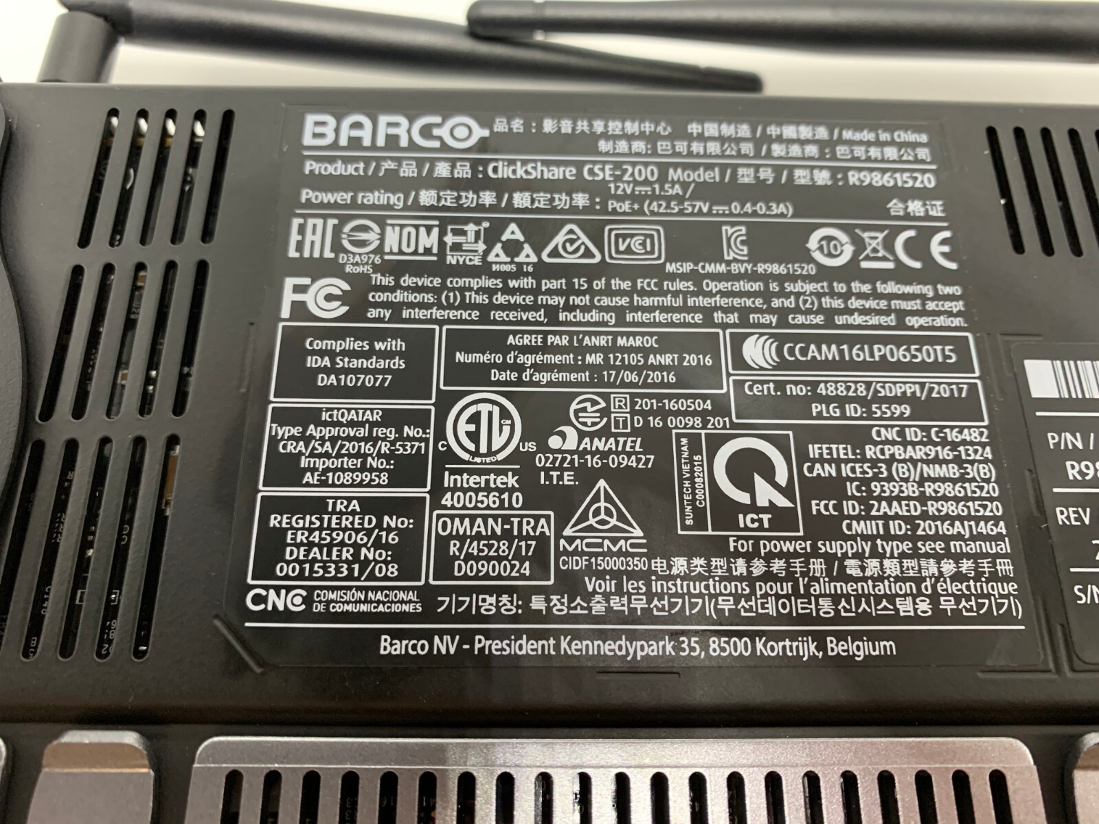 Barco Clickshare CSE-200 R9861520 Wireless Presentation System (base only)