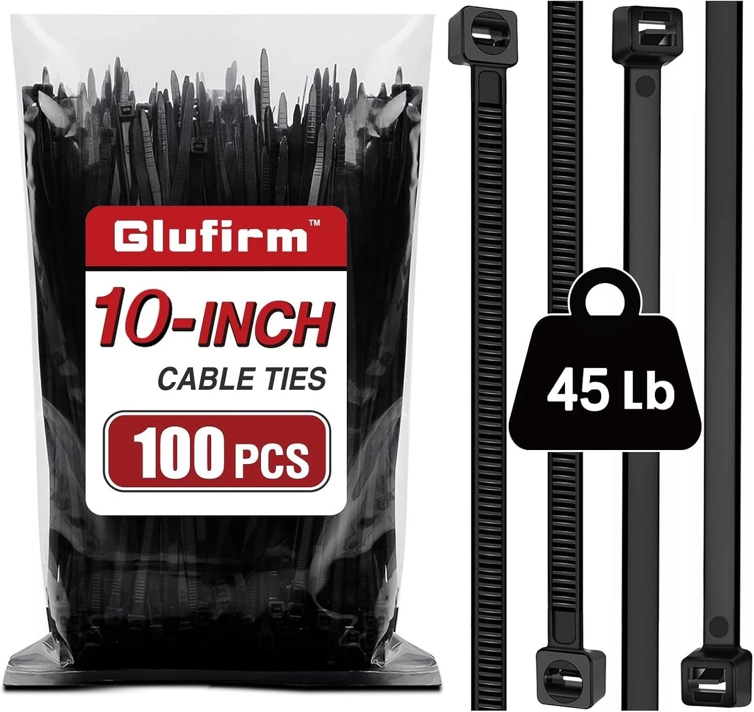 Versatile Black Zip Ties 10 Inch 100 Pack – Ideal for Indoor and Outdoor Use