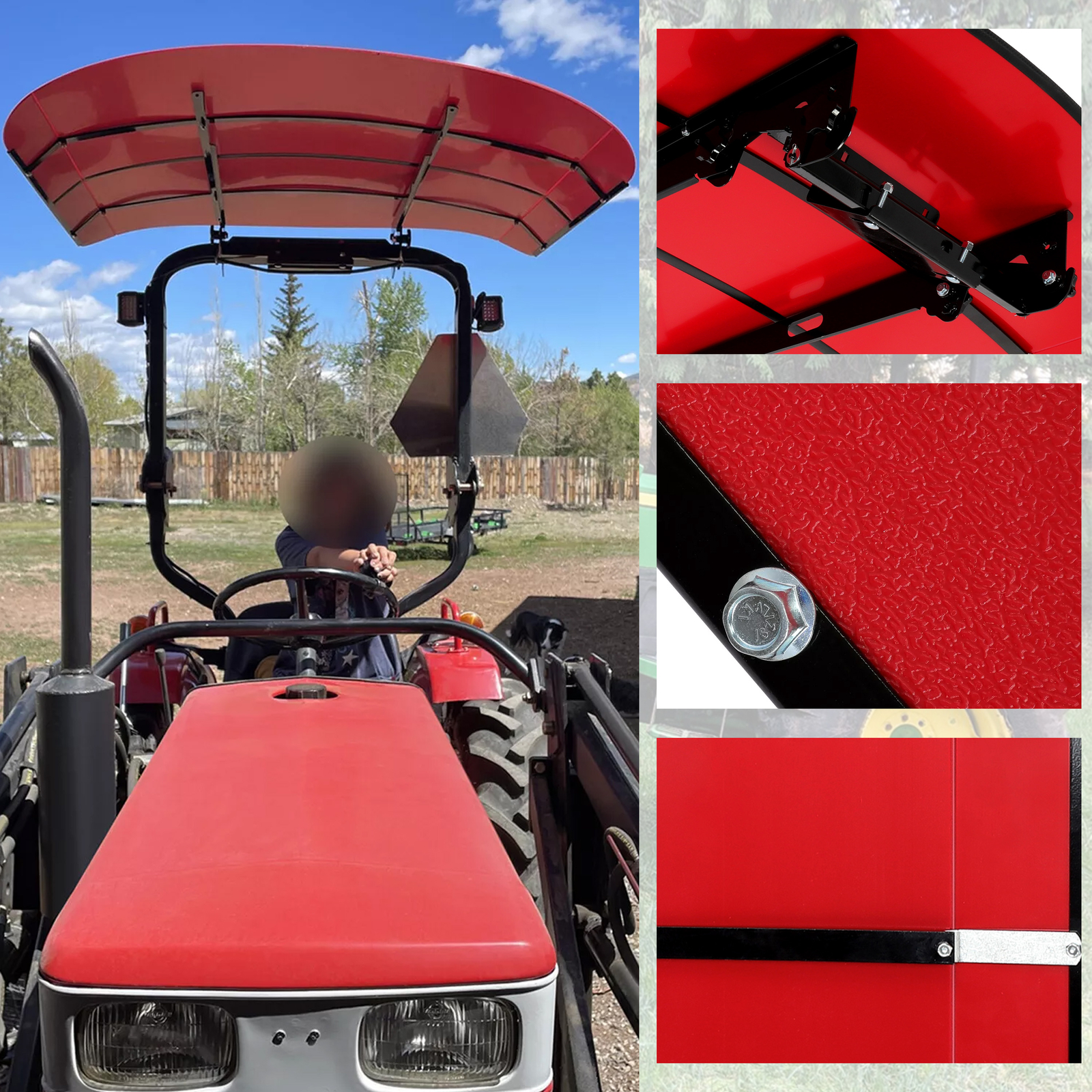 Tuff Top Tractor Canopy For ROPS 52″ X 52″ – Red