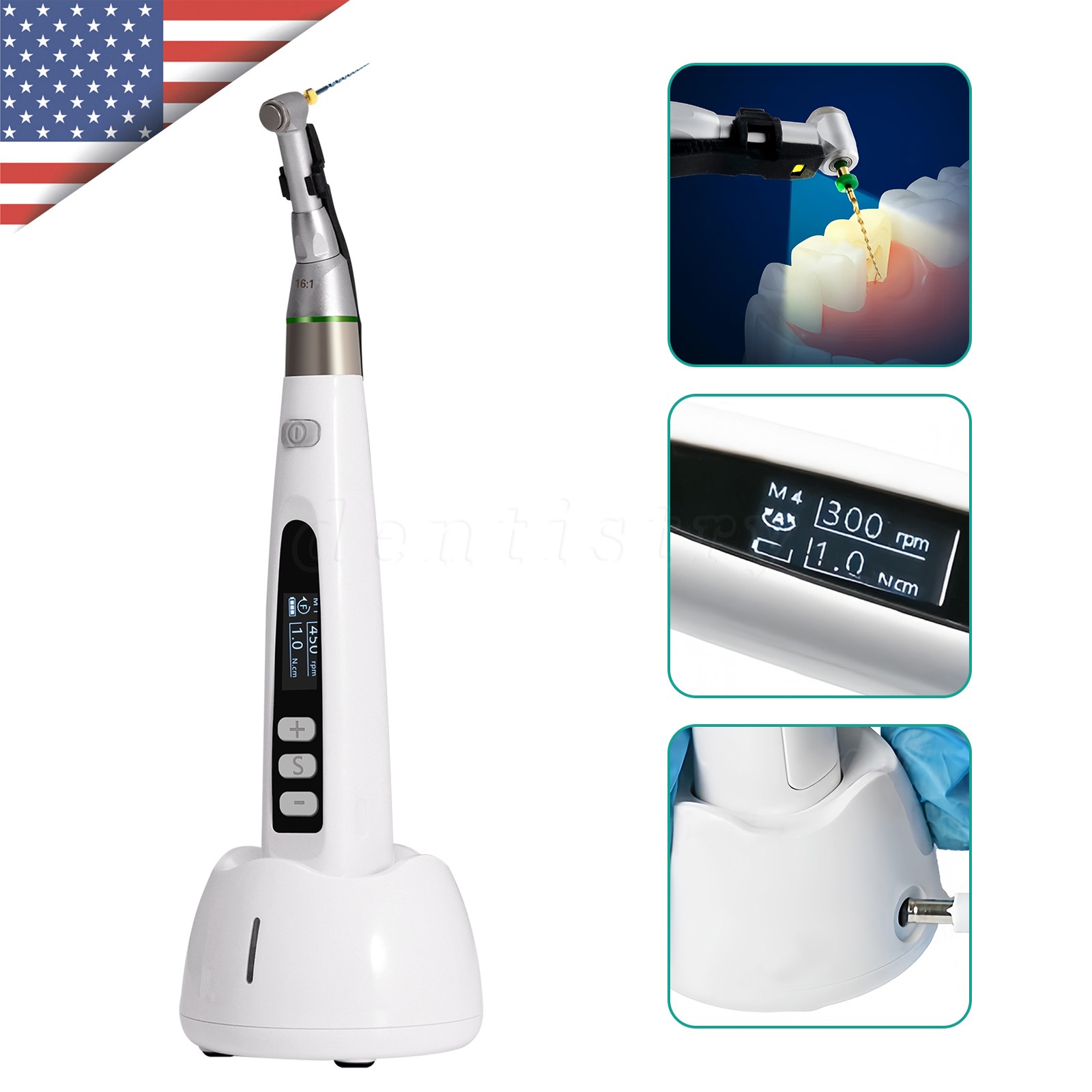 Dental Lab MARATHON Electric Micromotor Polisher+Contra Angle Straight Handpiece