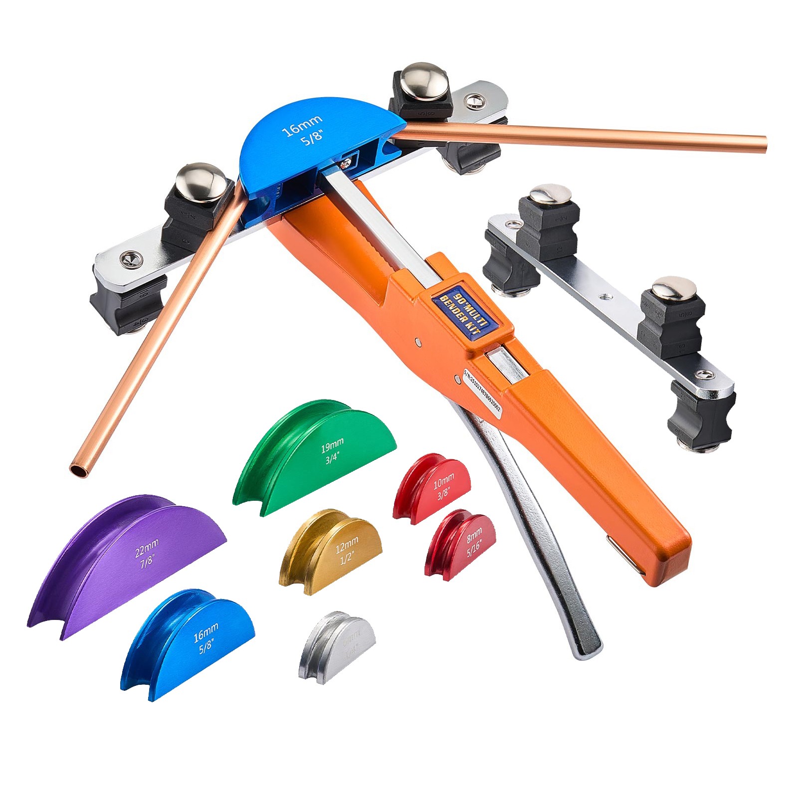 Uimoso Tubing Bender Kit 1/4-7/8 In Ratcheting Pipe Bender with Aluminum Design