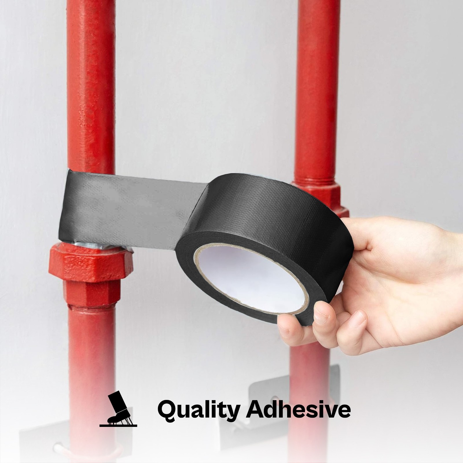 12 Rolls 2″ x 60 Yards, 9 Mil Black Utility Grade Duct Tape, Adhesive Tapes