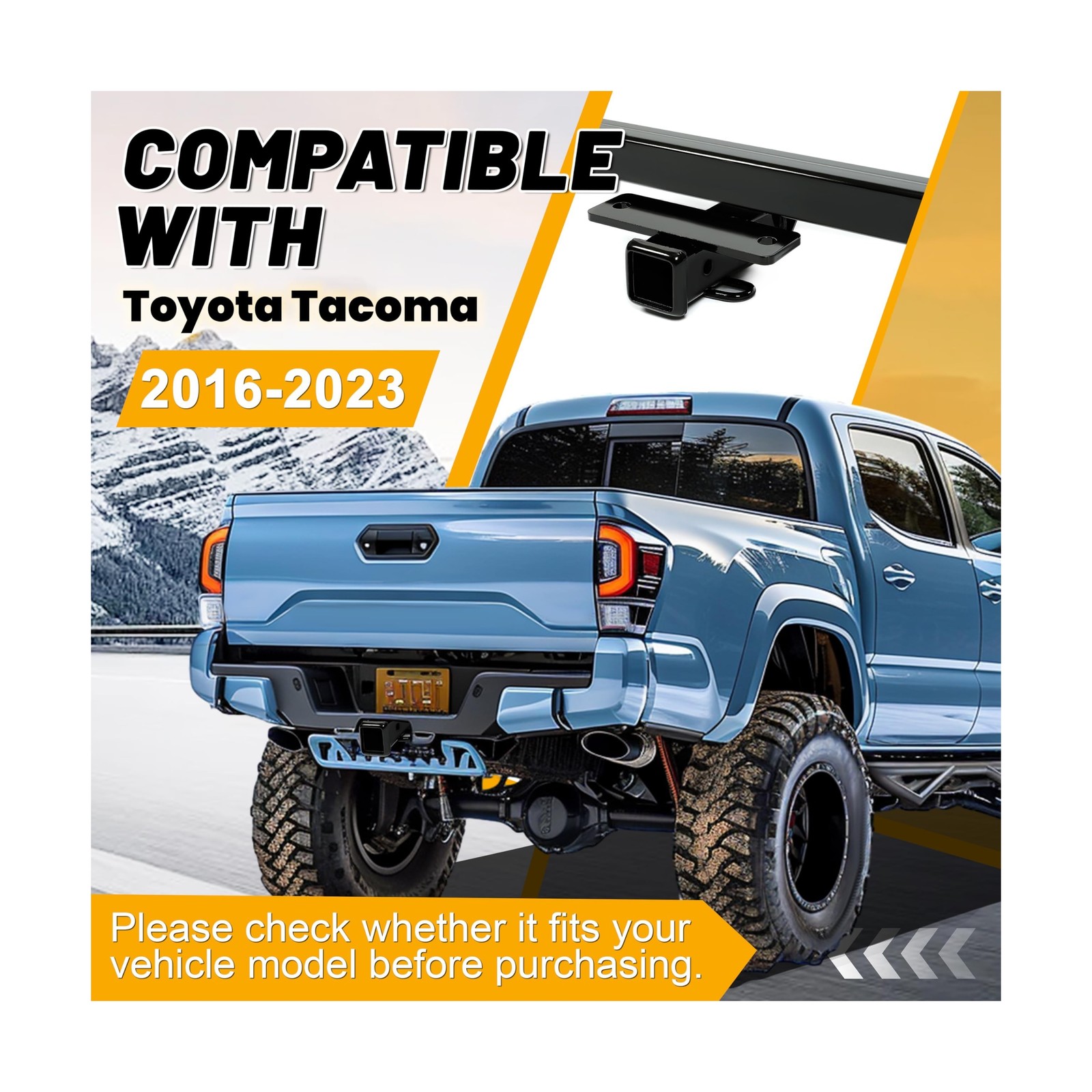 Kojem Class 4 Trailer Hitch Compatible with 2016-2023 Toyota Tacoma 2″ Receiv…