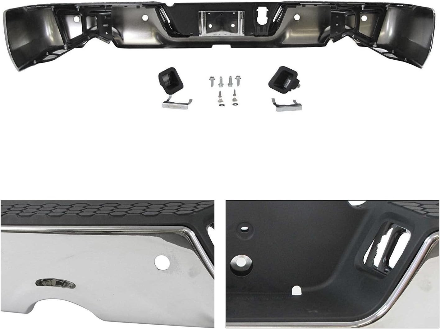 Rear Bumper Ram 1500 2009-2023 Classic Chrome Steel Sensor Dual Exhaust