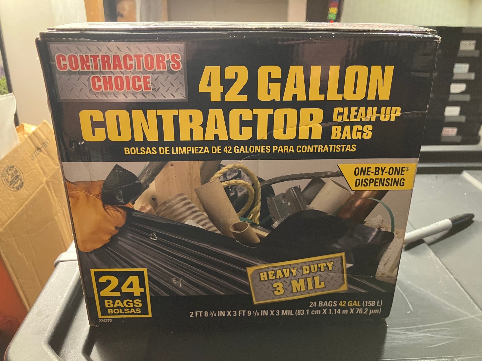 Contractor’s Choice 24-Count 42-Gallon Outdoor Clean Up Construction Trash Bags