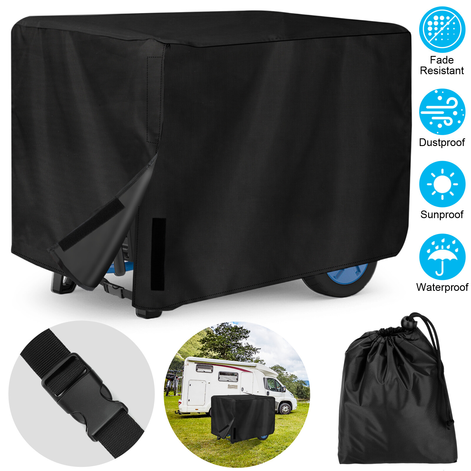 Heavy Duty Universal Generator Cover 210D Waterproof 20*20*26in for 5000-10000W