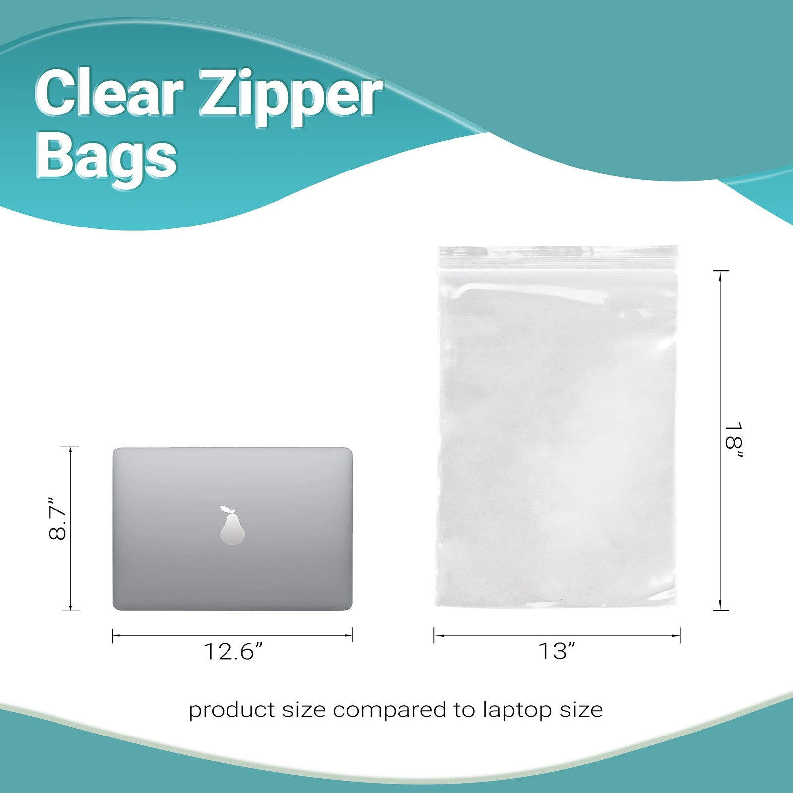 250 Zip Lock Bags Clear 13 x 18 Heavy Duty Seal Top