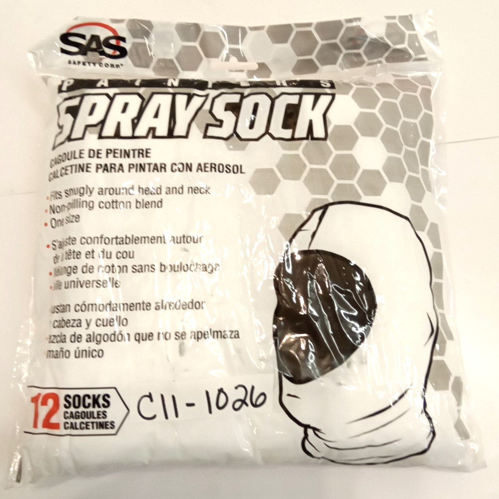 SAS Safety 6810-B Painter’s Spray Sock Cotton Blend One Size Fits All 12pk
