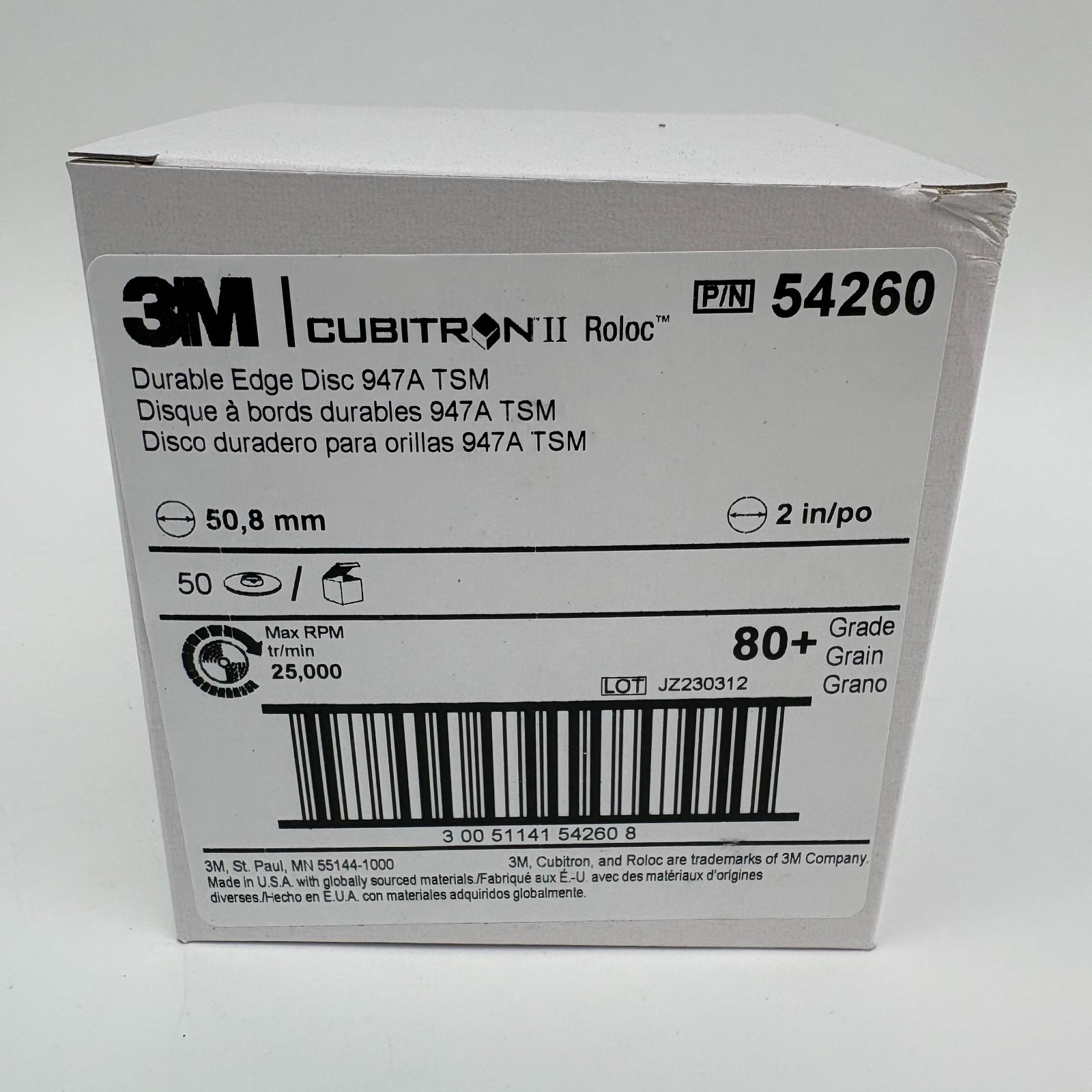 200 pcs! 3M Cubitron II 947A Roloc TSM Roloc Durable Edge Disc 2” 80+ Grit 54260