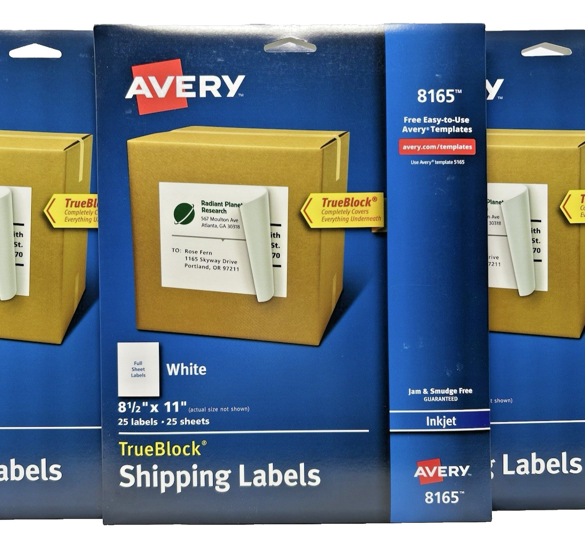 5 Packs Avery Trueblock Shipping Labels 8.5 x 11 Full Sheet Laser & Inkjet 8165