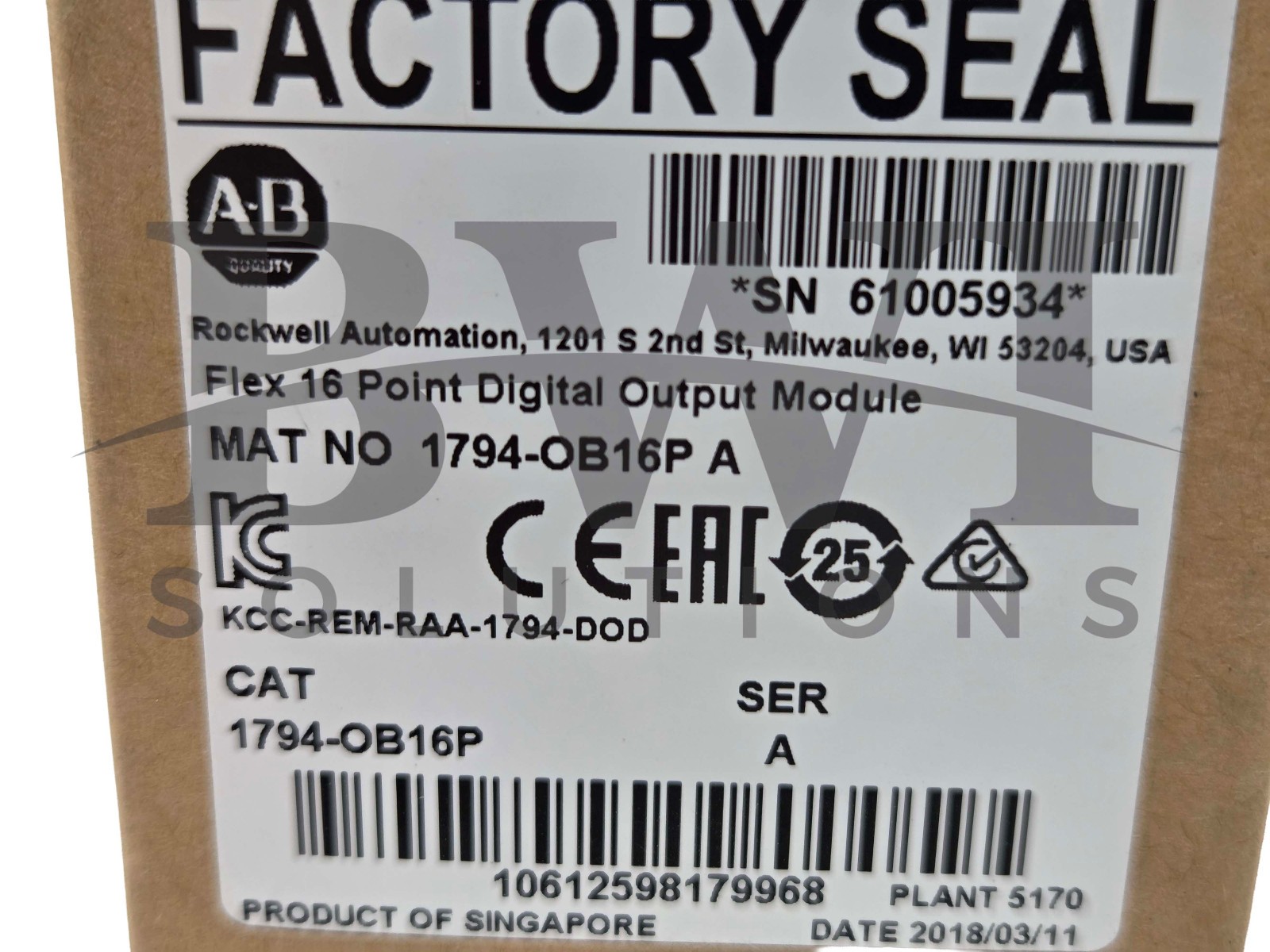 SEALED Allen Bradley 1794-OB16P /A Flex I/O 16PT Digital Output Module 1794OB16P
