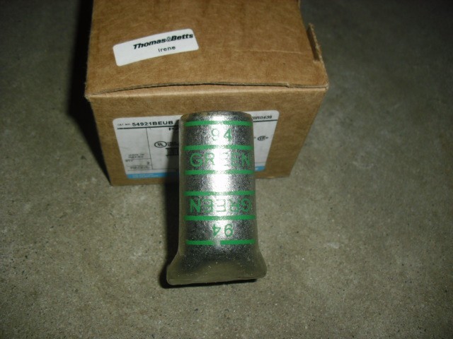 Thomas & Betts 54921BEUB Compression one hole Lug 90 Degree Bend Green 94