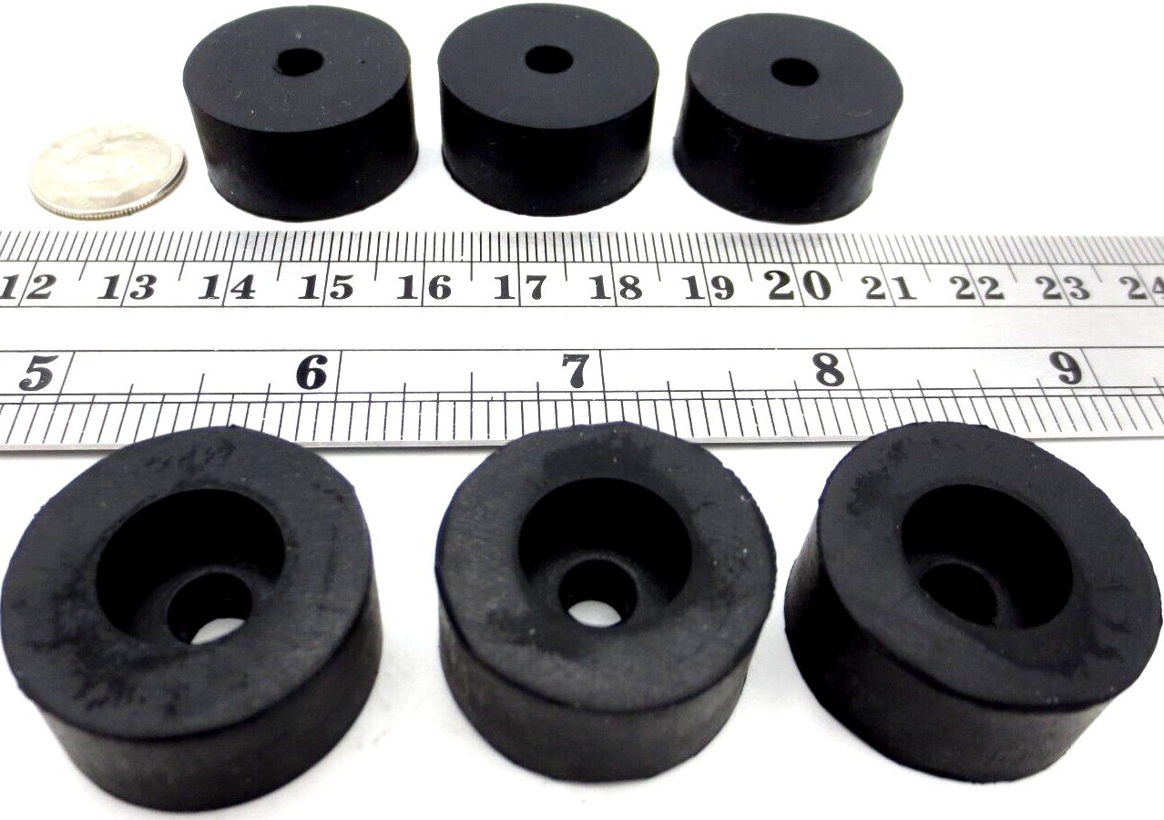 Screw Bolt On Rubber Bumper Pad Stand Fit For 3/16″ Screw Hole, 1″ Pad 1/2″ Tall
