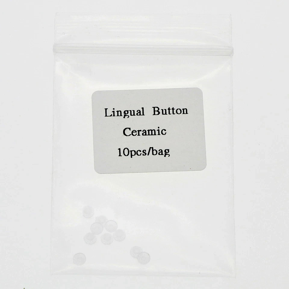 10Pcs/pack Dental Ortho Ceramic Clear Lingual Button Bondable Round Composite