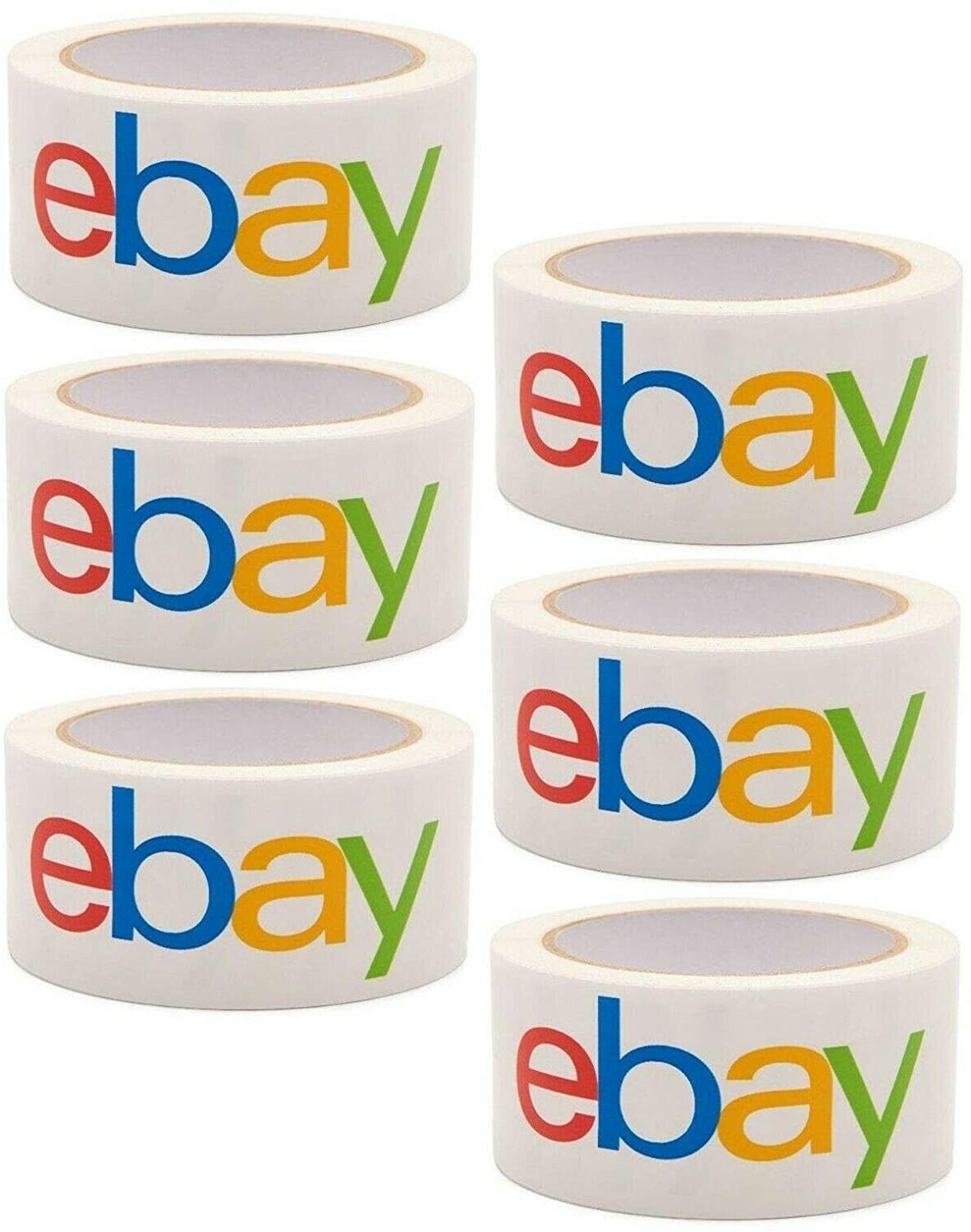 6 Rolls Ebay Color Shipping and Packing Tape 2″ 75 Yard 2.7mil Thick