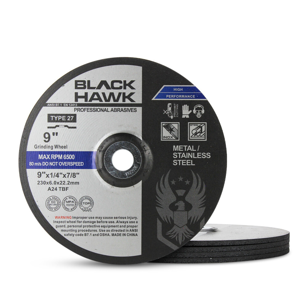 10 Pack – BHA 9″ x 1/4″ x 7/8″ Metal Grinding Wheels T27 Discs for Angle Grinder