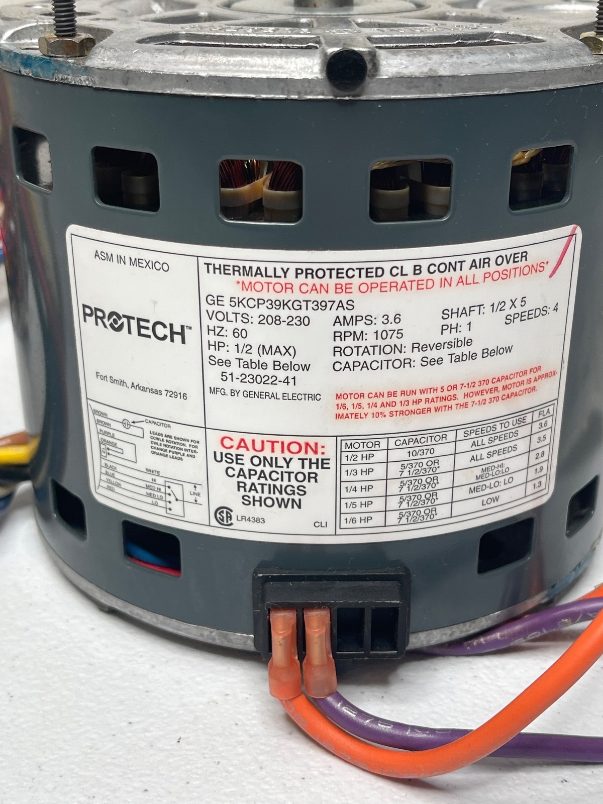 Rheem Ruud Protech 51-23022-41 Blower Motor 1/2HP 208-230V 60HZ