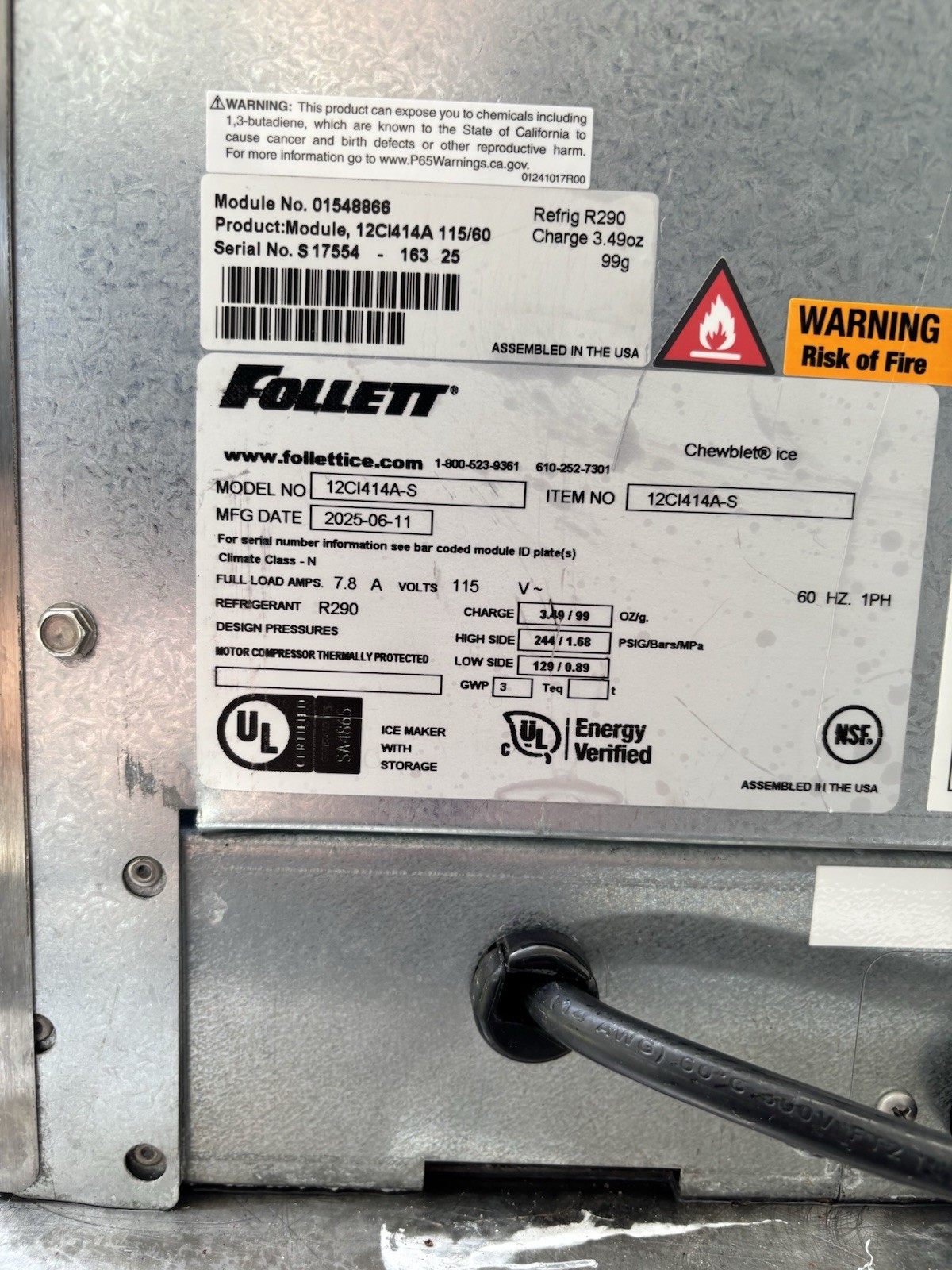Follett Symphony Ice & Water Dispenser – Model 12C1414 A-S