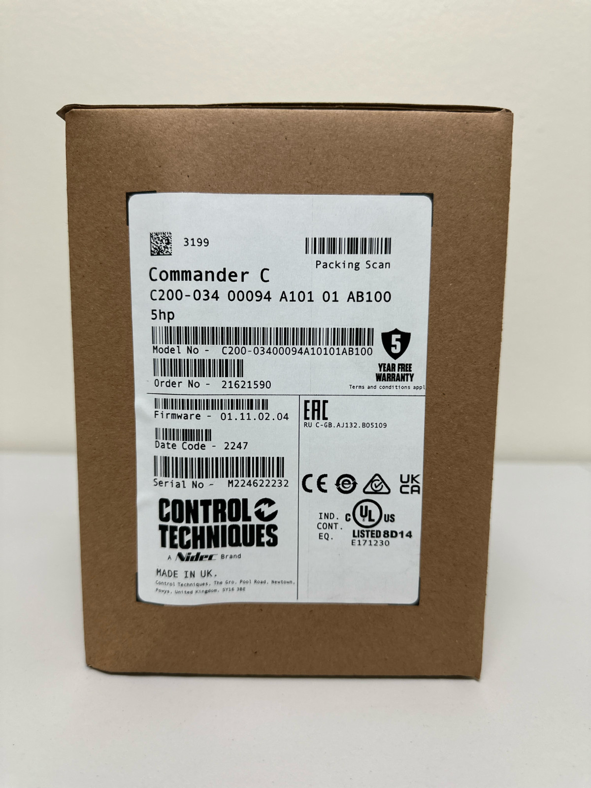 Nidec C200-034 00094 (5hp) Control Techniques