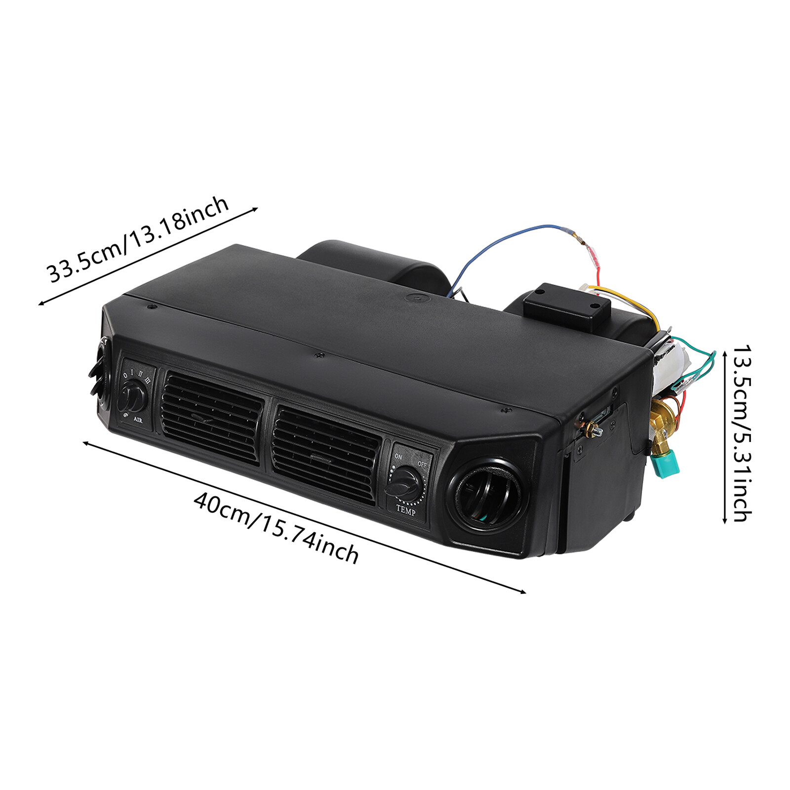 15.75*13.19*5.31in 80W 12V Black ABS Air Conditioning Evaporator W/ Drain Hose
