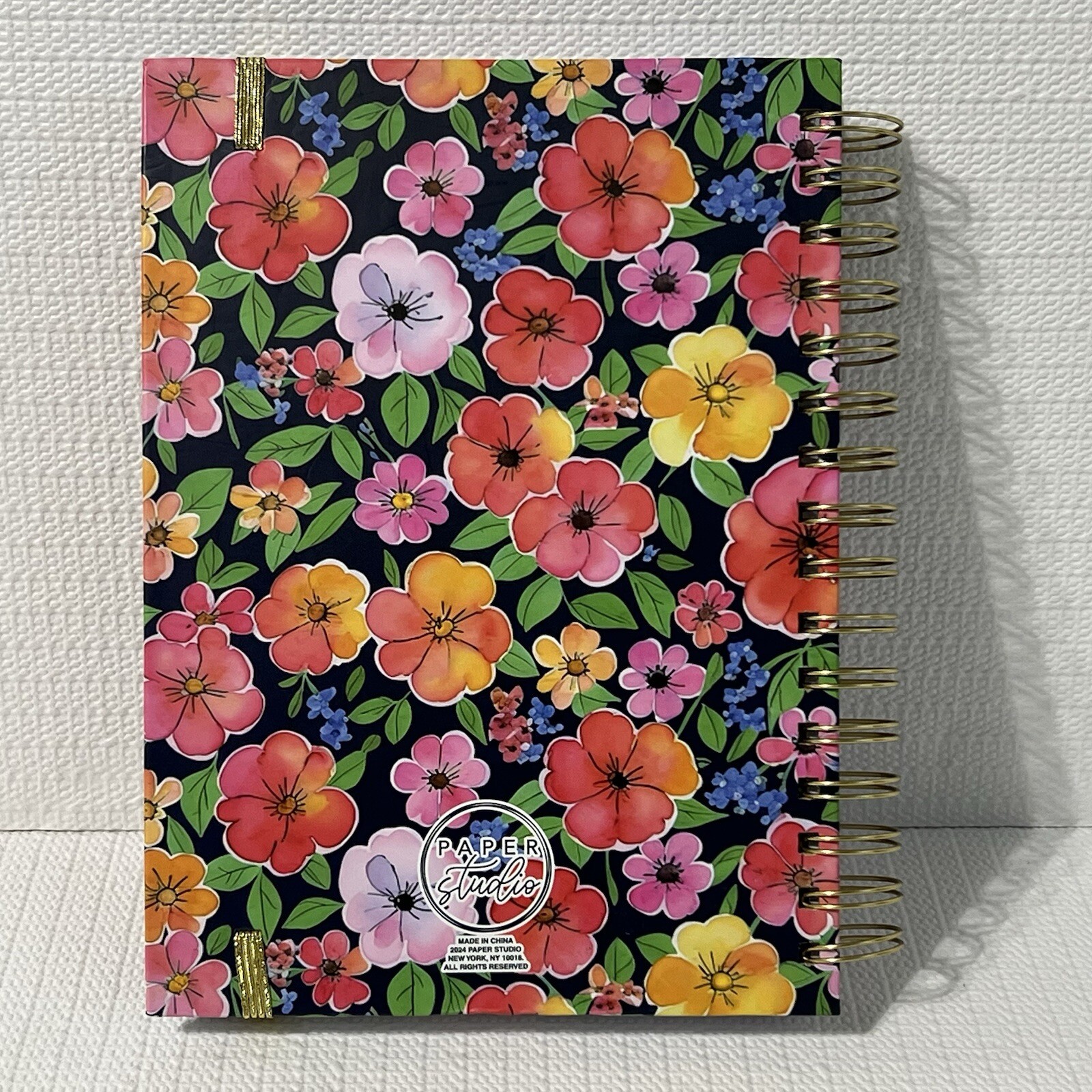 BLOOM Hardcover Spiral Notebook Journal Pen Sticker Set Colorful Lined Flowers