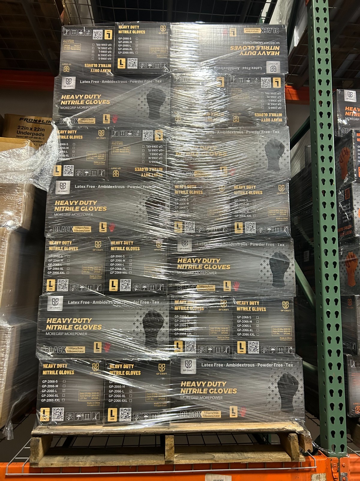 Full Pallet 8Mil Black Nitrile Exam Gloves Diamond Grip Latex Free 56 Cases