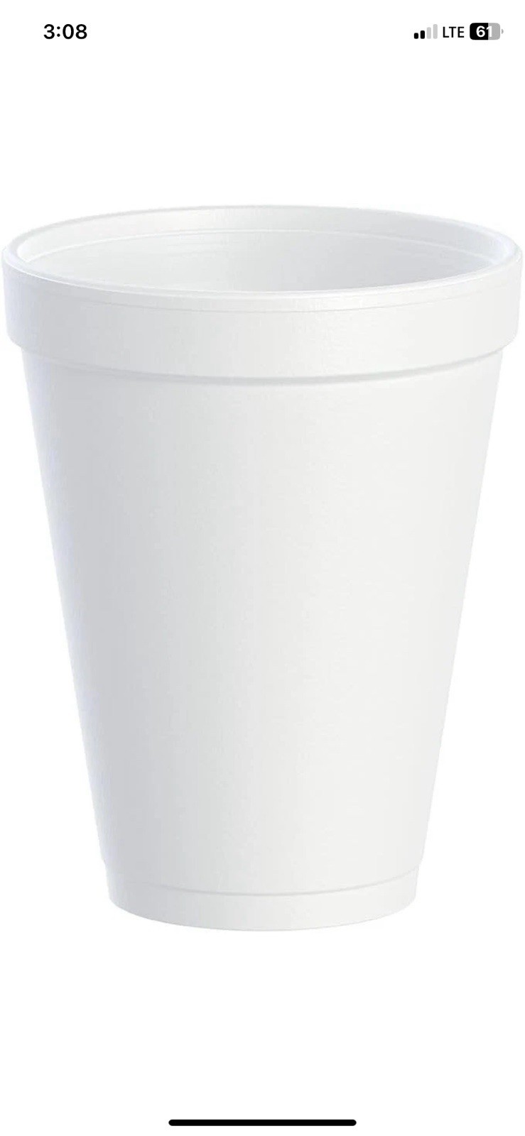 Dart 12J12 Foam Cup 12 oz Insulated White Disposable Drink Cup 1,000/Case