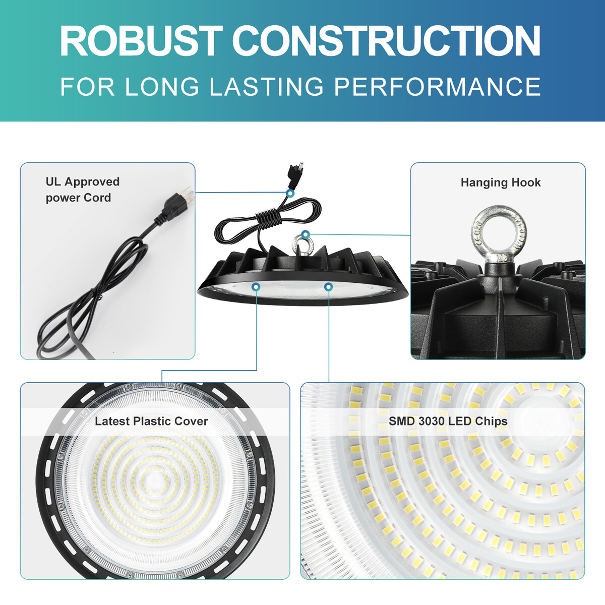10Pack 200W UFO Led High Bay Light Commercial Industrial Factory Warehouse Light