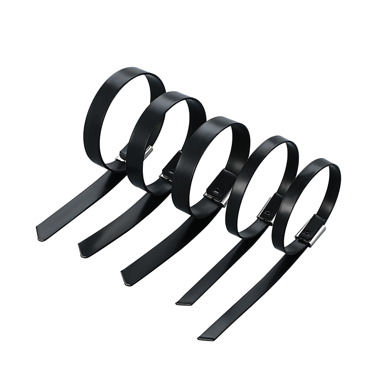 Metal Zip Ties Black Stainless Steel Heavy Duty Self-Locking Cable Ties 100PCS