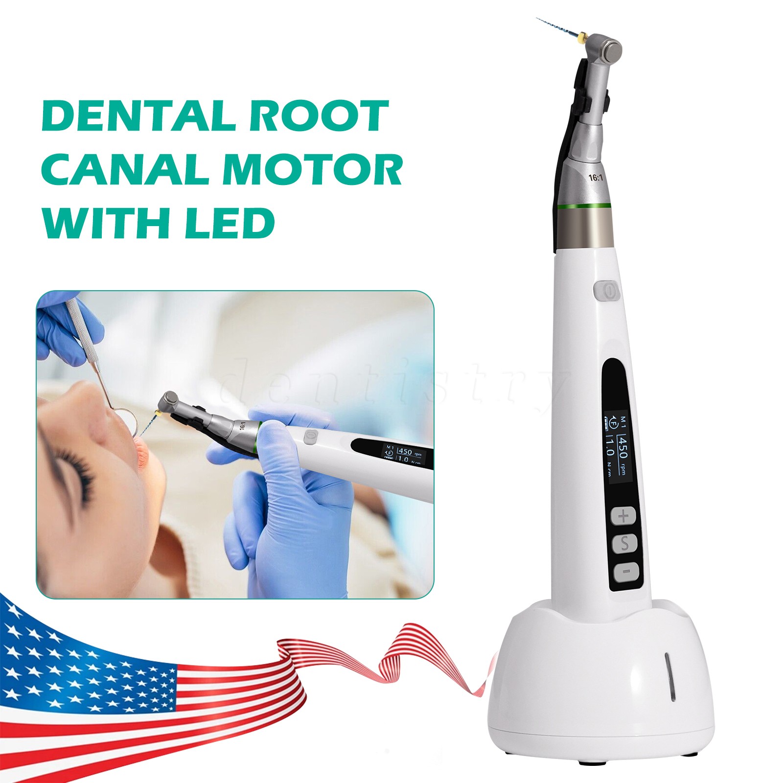 Dental Lab MARATHON Electric Micromotor Polisher+Contra Angle Straight Handpiece