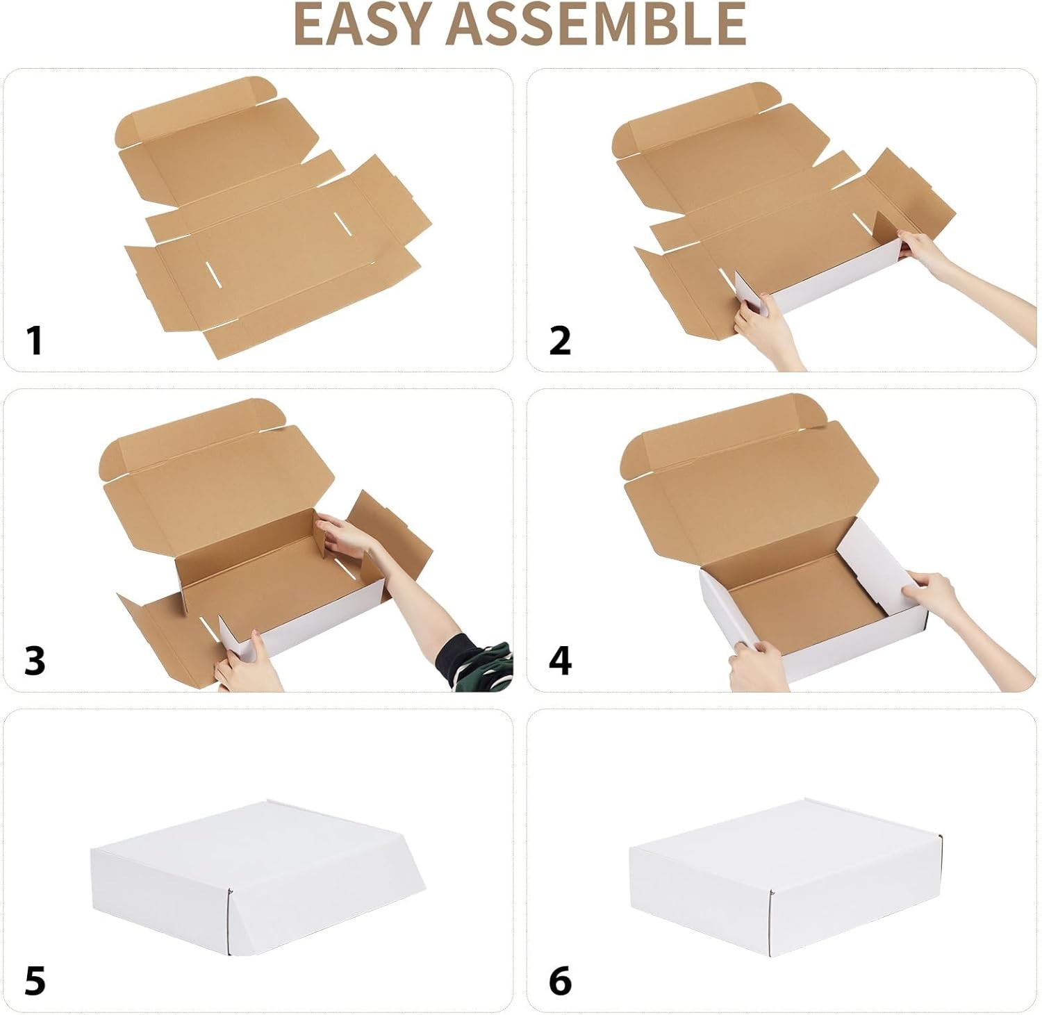 6x4x1 Shipping Boxes Set of 100, White Small Corrugated Cardboard Box, Mailer…